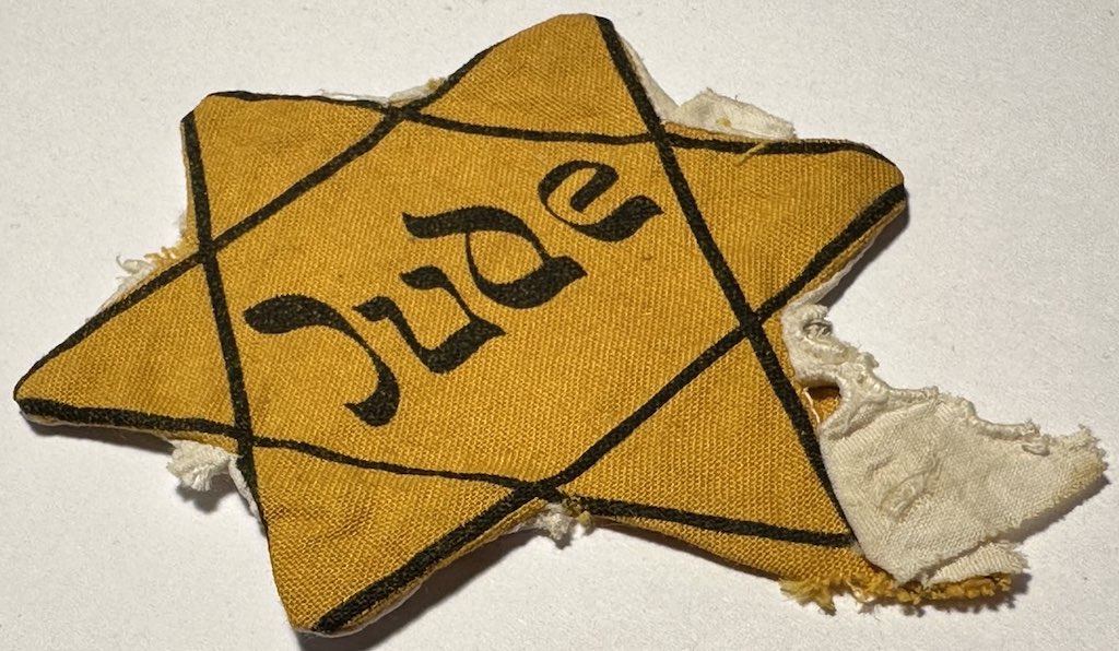 WORN STAR OF DAVID JUDE GERMANY ORIGINAL JEW JEWISH JUIF PATCH HOLOCAUST