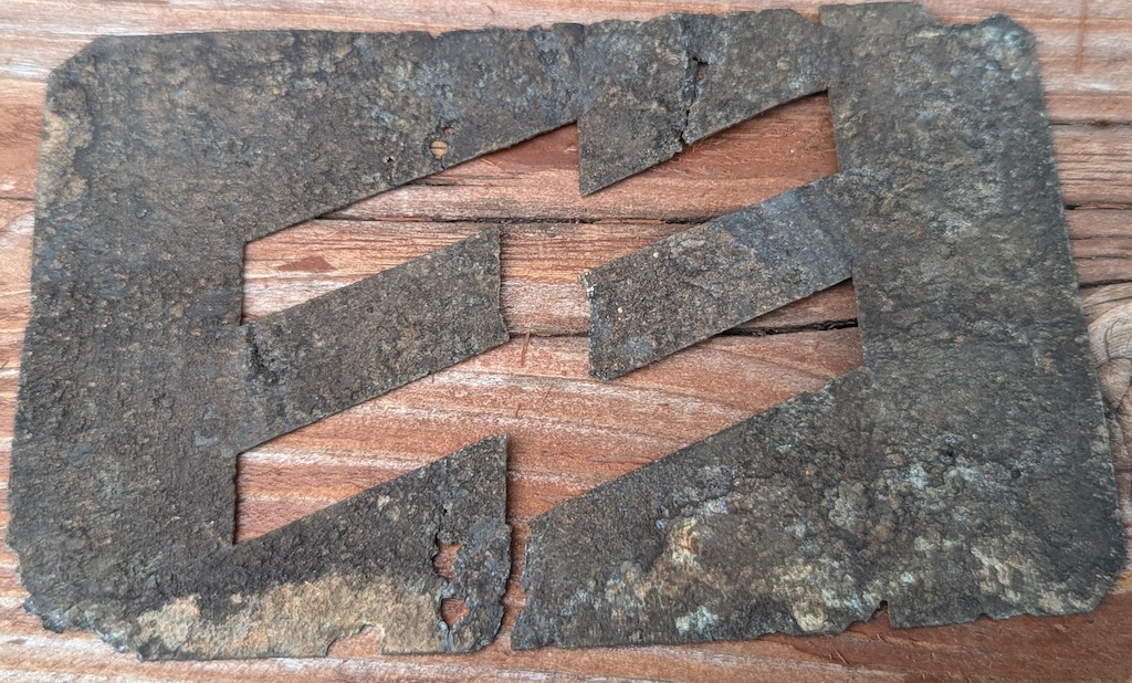 WW2 German Nazi WAFFEN SS metal template for SS runes