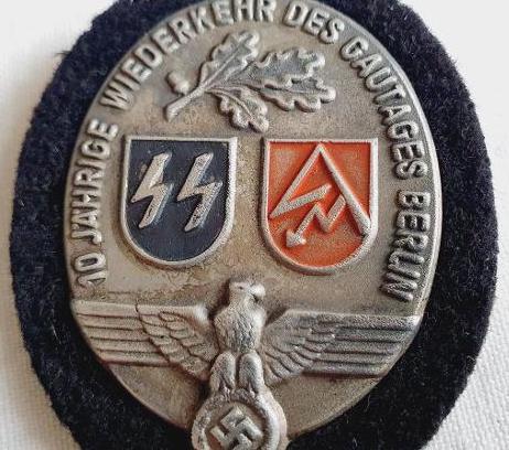 WW2 German Nazi early SA - Waffen SS badge shield