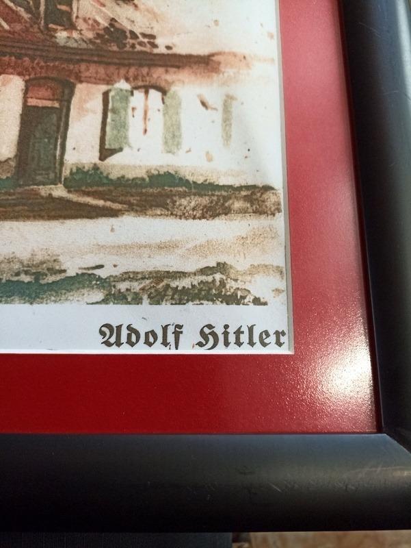 WW2 German Nazi Fuhrer NSDAP adolf hitler painting drawing in frame ...