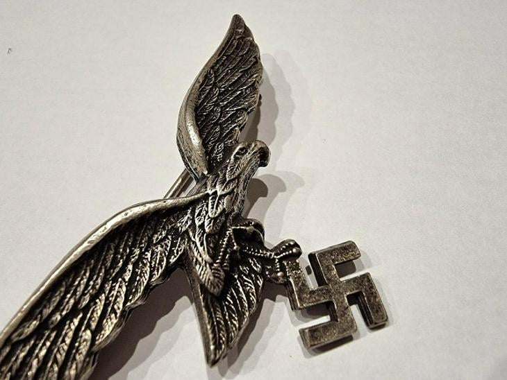 WW2 German Nazi breast eagle pin insignia luftwaffe lw by assmann