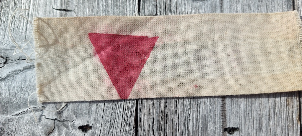 WW2 German Nazi Concentration camp uniform patch ID with red triangle