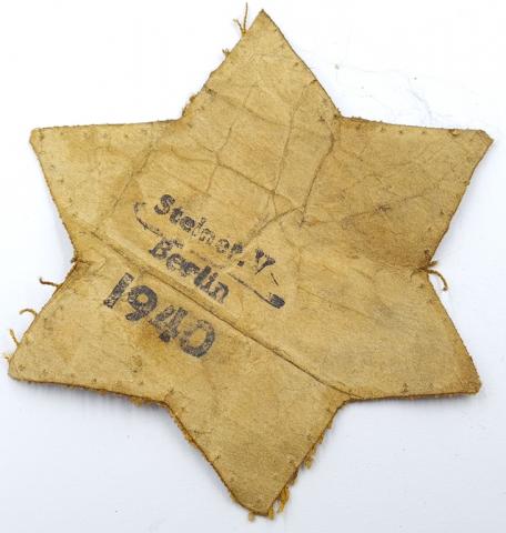 hand made Star of David JUDE marked on back berlin 1940 and named