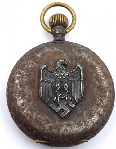 WW2 German Nazi Wehrmacht Heer Army rusty Swastika Third Reich Eagle pocket watch
