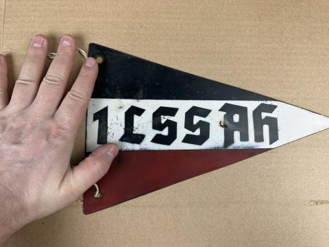 1st SS Panzer Division Leibstandarte SS Adolf Hitler car metal pennant flag