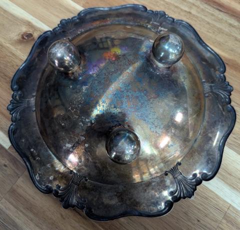 EVA BRAUN PERSONAL BELONGING SILVERWARE large tray marked with EB MONOGRAM FROM BERGHOF