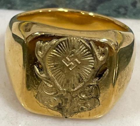 HERMANN GOERING CARINHALL SITE FOUND GOLDEN GOLD RING hunting club personal ring