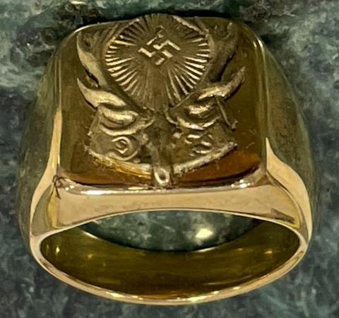 HERMANN GOERING CARINHALL SITE FOUND GOLDEN GOLD RING hunting club personal ring
