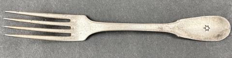 Jewish GHETTO silverware fork with STAR OF DAVID LODZ GETTO JEW JUDEN POLAND