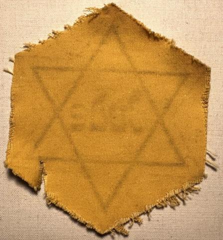 JUDE STAR OF DAVID Germany original Jew Jewish Holocaust patch cloth JUDE STAR OF DAVID Germany original Jew Jewish Holocaust patch cloth