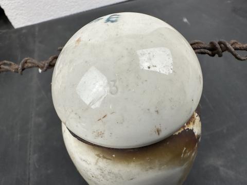KL KZ AUSCHWITZ concentration camp LARGE porcelain electric fence barak with BARBEWIRE