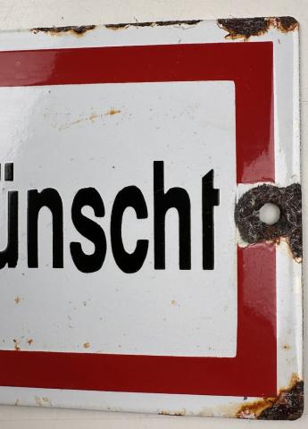 Original German NSDAP NAZI PARTY Anti-Semitic Juden Unerwunscht Jew Jewish Enamel Metal Sign Original German NSDAP NAZI PARTY Anti-Semitic Juden Unerwunscht Jew Jewish Enamel Metal Sign