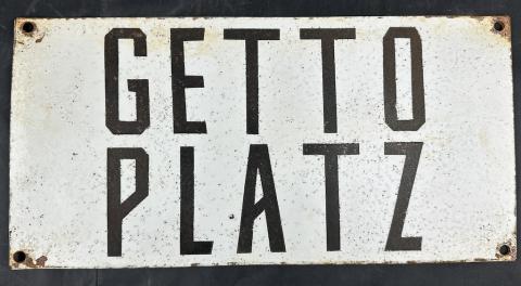 Holocaust original juden jude ww2 Jew Jewish Ghetto Getto Platz sign  this is one of a kind sign!  from a Jewish Getto in Poland