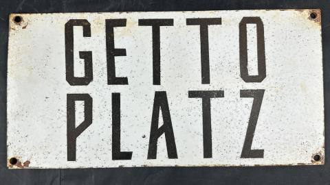 Holocaust original juden jude ww2 Jew Jewish Ghetto Getto Platz sign  this is one of a kind sign!  from a Jewish Getto in Poland