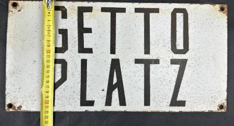 Holocaust original juden jude ww2 Jew Jewish Ghetto Getto Platz sign  this is one of a kind sign!  from a Jewish Getto in Poland