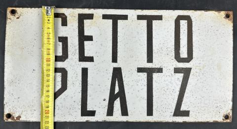 Holocaust original juden jude ww2 Jew Jewish Ghetto Getto Platz sign  this is one of a kind sign!  from a Jewish Getto in Poland