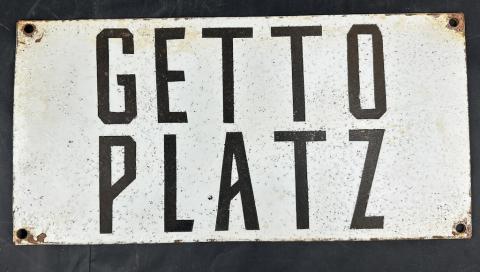 Holocaust original juden jude ww2 Jew Jewish Ghetto Getto Platz sign  this is one of a kind sign!  from a Jewish Getto in Poland