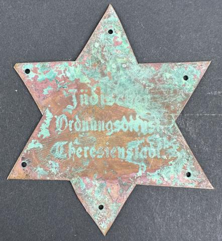 wall building metal Jew Jewish STAR OF DAVID from Theresienstadt Teresin getto ghetto in Czech