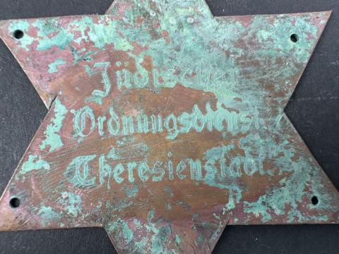 wall building metal Jew Jewish STAR OF DAVID from Theresienstadt Teresin getto ghetto in Czech