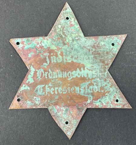 wall building metal Jew Jewish STAR OF DAVID from Theresienstadt Teresin getto ghetto in Czech
