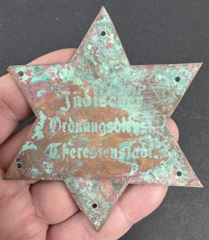 wall building metal Jew Jewish STAR OF DAVID from Theresienstadt Teresin getto ghetto in Czech