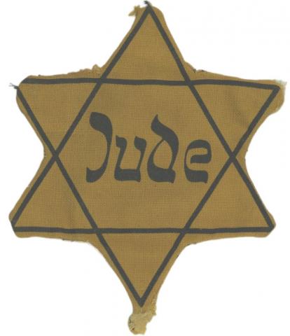 WORN STAR OF DAVID with back fabric JEWISH holocaust original genuine for sale jew juif jude