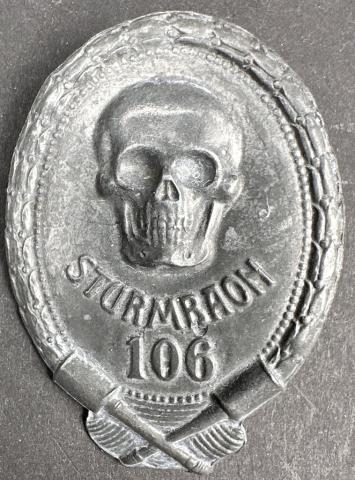 WW1 WW2 German Nazi Totenkopf badge Sturmbaoh 106 Austro-Hungarian Assault Troop's Badges