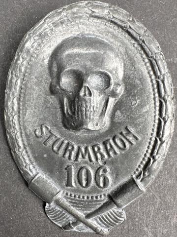 WW1 WW2 German Nazi Totenkopf badge Sturmbaoh 106 Austro-Hungarian Assault Troop's Badges