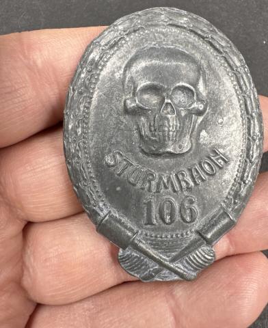 WW1 WW2 German Nazi Totenkopf badge Sturmbaoh 106 Austro-Hungarian Assault Troop's Badges