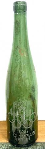WW2 German Nazi 1936 BERLIN OLYMPICS NSDAP empty bottle with swastika