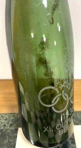 WW2 German Nazi 1936 BERLIN OLYMPICS NSDAP empty bottle with swastika