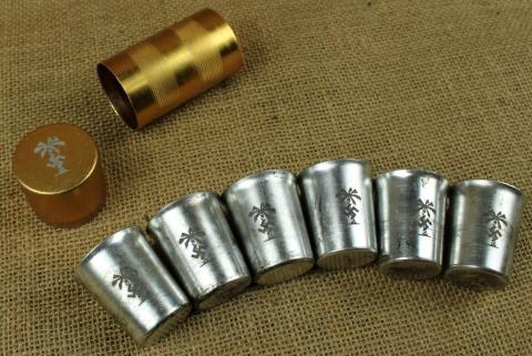 WW2 German Nazi AFRIKA KORPS AK Waffen SS wehrmacht field gear silverware cups set in case