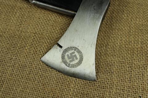 WW2 German Nazi AMAZING commemorative FIREFIGHTER FIREAXE named with SWASTIKA