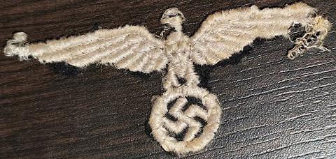 WW2 German Nazi early allgemeine SS black tunic removed cloth eagle insignia