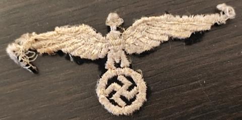 WW2 German Nazi early allgemeine SS black tunic removed cloth eagle insignia