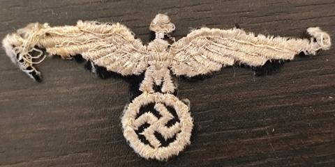WW2 German Nazi early allgemeine SS black tunic removed cloth eagle insignia
