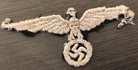 WW2 German Nazi early allgemeine SS black tunic removed cloth eagle insignia