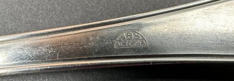 WW2 German Nazi early silverware spoon with WAFFEN SS TOTENKOPF skull and SS runes on the back WW2 German Nazi early silverware spoon with WAFFEN SS TOTENKOPF skull and SS runes on the back