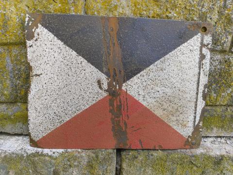 WW2 German Nazi early Waffen SS car truck metal banner flag sign original panzer das reich wiking totenkopf