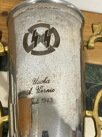 WW2 German Nazi early WAFFEN SS sports competition large trophee UNIQUE!!