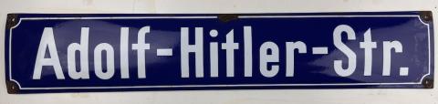 WW2 German Nazi Fuhrer Adolf Hitler Platz metal street sign from Germany original