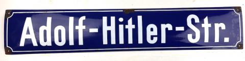 WW2 German Nazi Fuhrer Adolf Hitler Platz metal street sign from Germany original