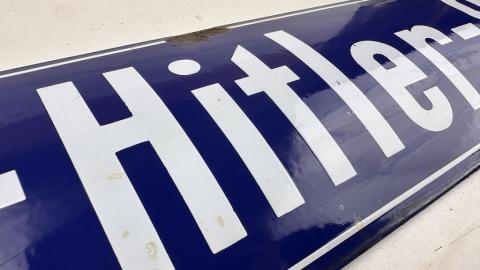 WW2 German Nazi Fuhrer Adolf Hitler Platz metal street sign from Germany original