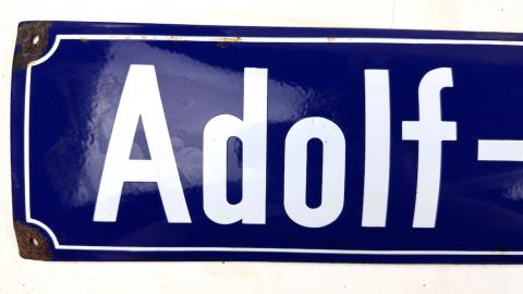 WW2 German Nazi Fuhrer Adolf Hitler Platz metal street sign from Germany original