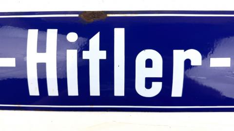 WW2 German Nazi Fuhrer Adolf Hitler Platz metal street sign from Germany original