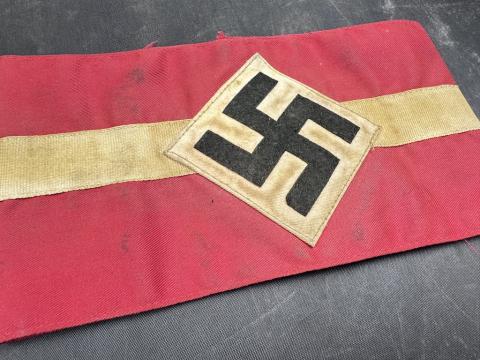WW2 German Nazi HITLER YOUTH HJ tunic removed armband with RZM TAG RARE WW2 German Nazi HITLER YOUTH HJ tunic removed armband with RZM TAG RARE
