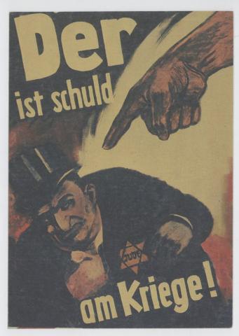 WW2 German Nazi Jew Jewish ANTISEMITISM ANTISEMITIC juden propaganda postcard 2
