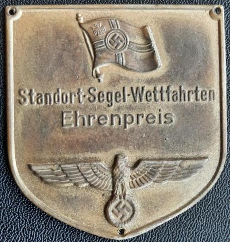 WW2 German nazi Kreigsmarine German Sailing Honour Prize – Standort Segel Wettfahrten Ehrenpreis plate