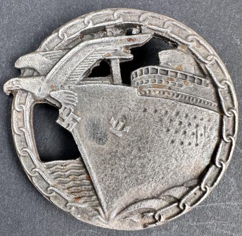 WW2 German Nazi Kriegsmarine KM Blockade Runner Badge award marked Berlin WW2 German Nazi Kriegsmarine KM Blockade Runner Badge award marked Berlin