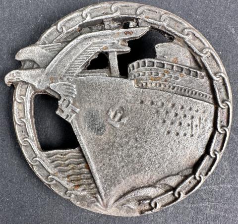 WW2 German Nazi Kriegsmarine KM Blockade Runner Badge award marked Berlin WW2 German Nazi Kriegsmarine KM Blockade Runner Badge award marked Berlin